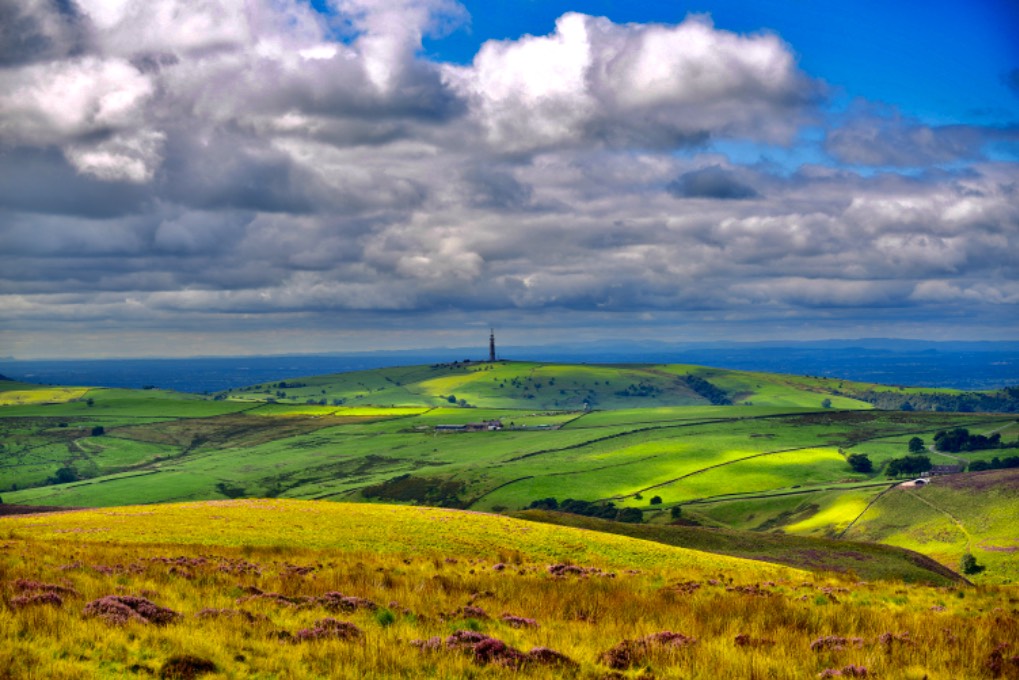 leek, staffordshire, view from shutlingsloe...