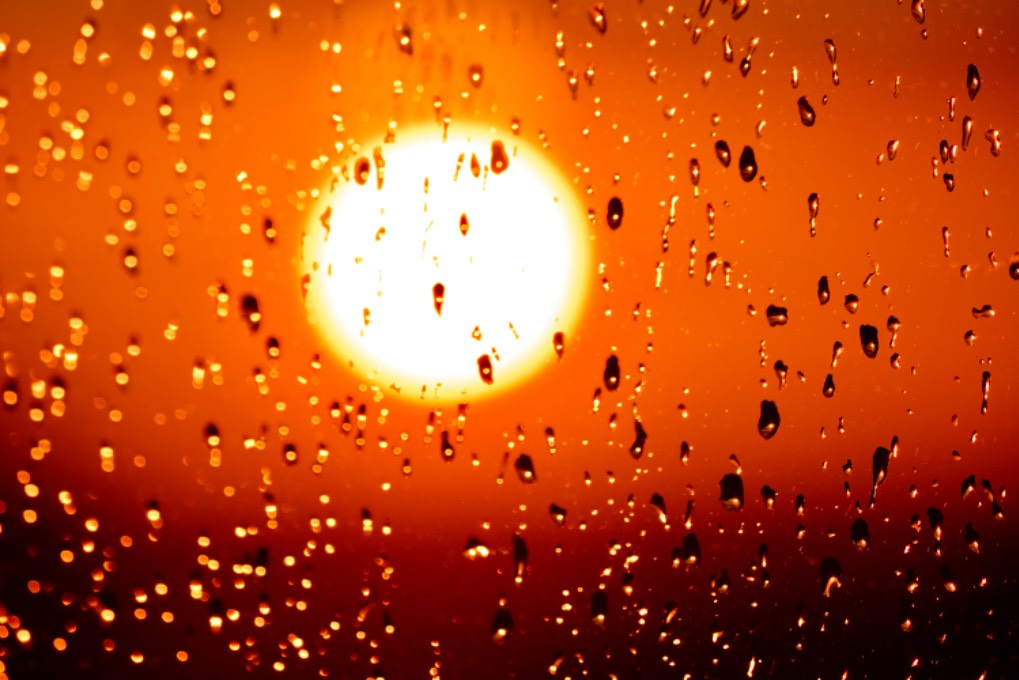 Leek, Staffordshire, Late shower today with a setting sun....