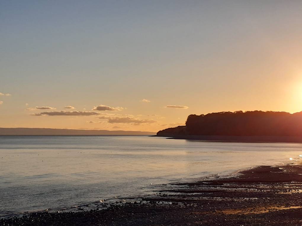Cold Knap, Barry, Vale of Glamorgan, Autumn sunset...