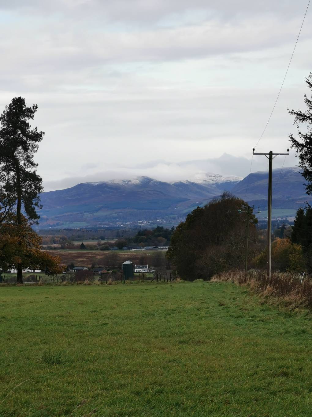 Auchterarder, , Looking across to Crieff with a dusting above 600m Tues morning g...