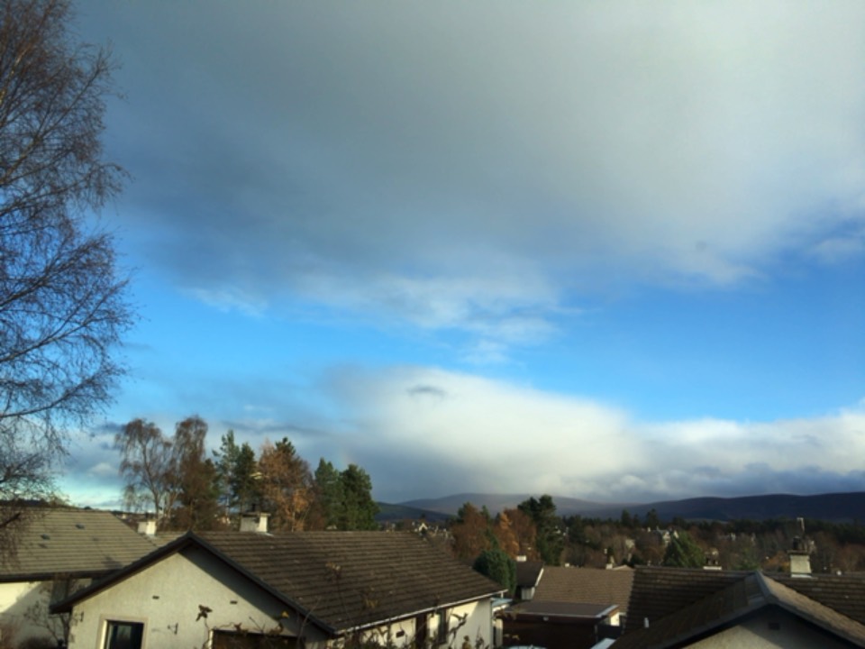 Grantown on Spey, Moray, Rain shower on the hills ...