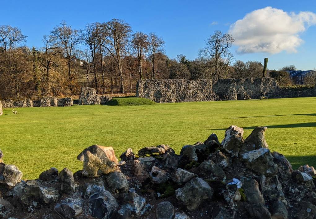 Berkhamsted, Herts, Berkhamsted Castle on a fine November day...