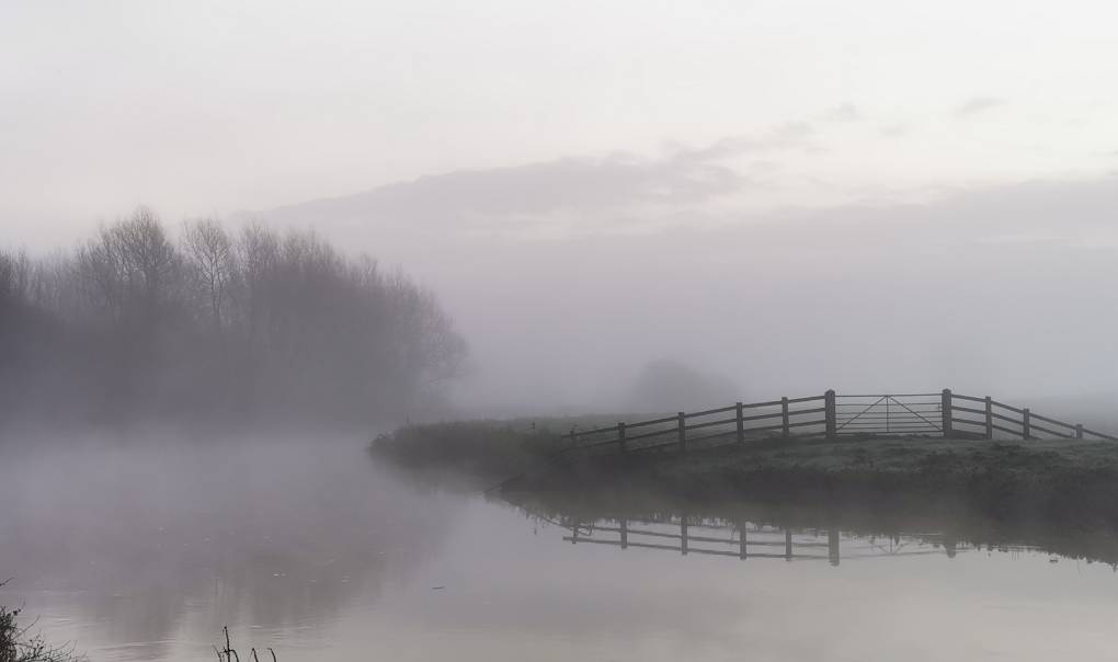 Langport, Somerset, Mist on the river ...