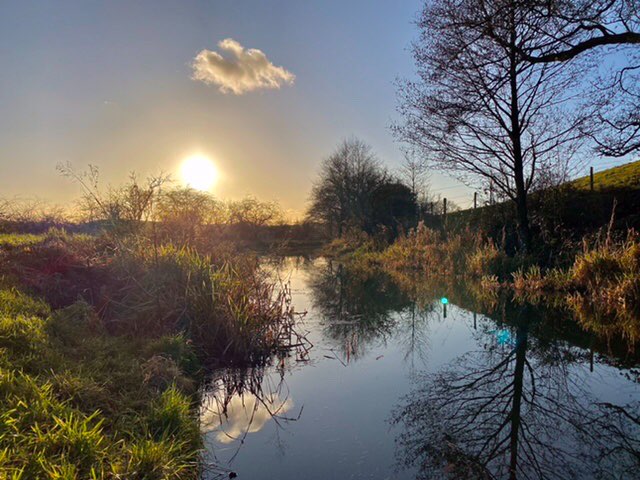 leek, staffordshire, winters day on caldon canal....