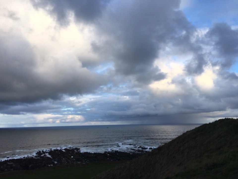 Whitehills, Banffshire, Shower out to sea ...
