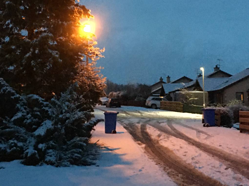 Grantown on Spey, Highland, Fresh snow this afternoon...