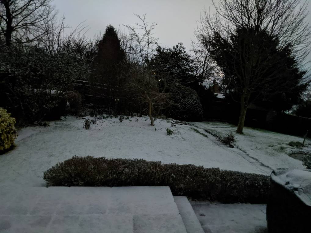 Berkhamsted, Herts, First brief snow cover of the winter...