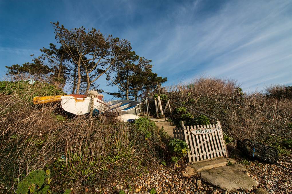 Weymouth, Dorset, Dreaming of Summer - small boats in winter storage above high tide mark...