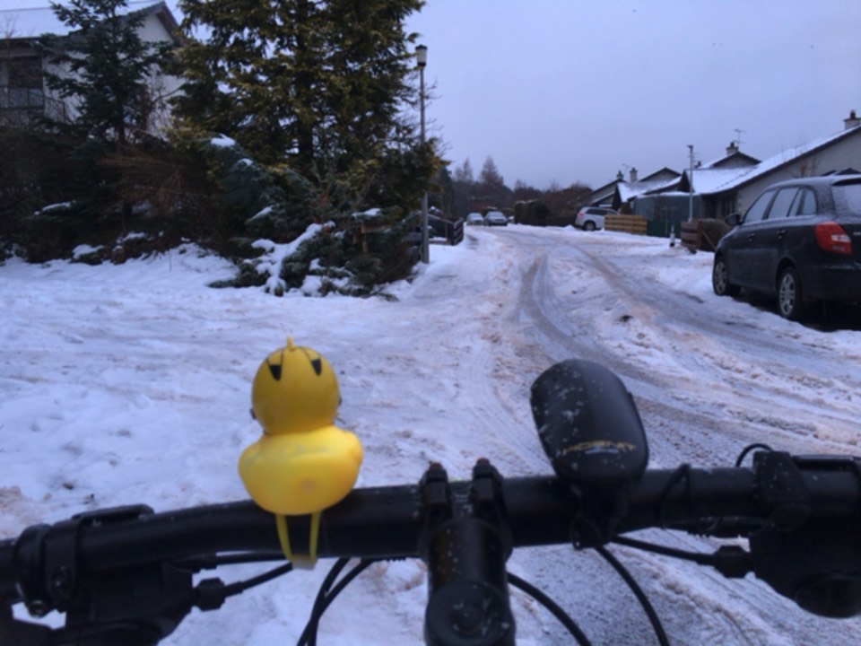 Grantown on Spey, , Snowy cycle run ...