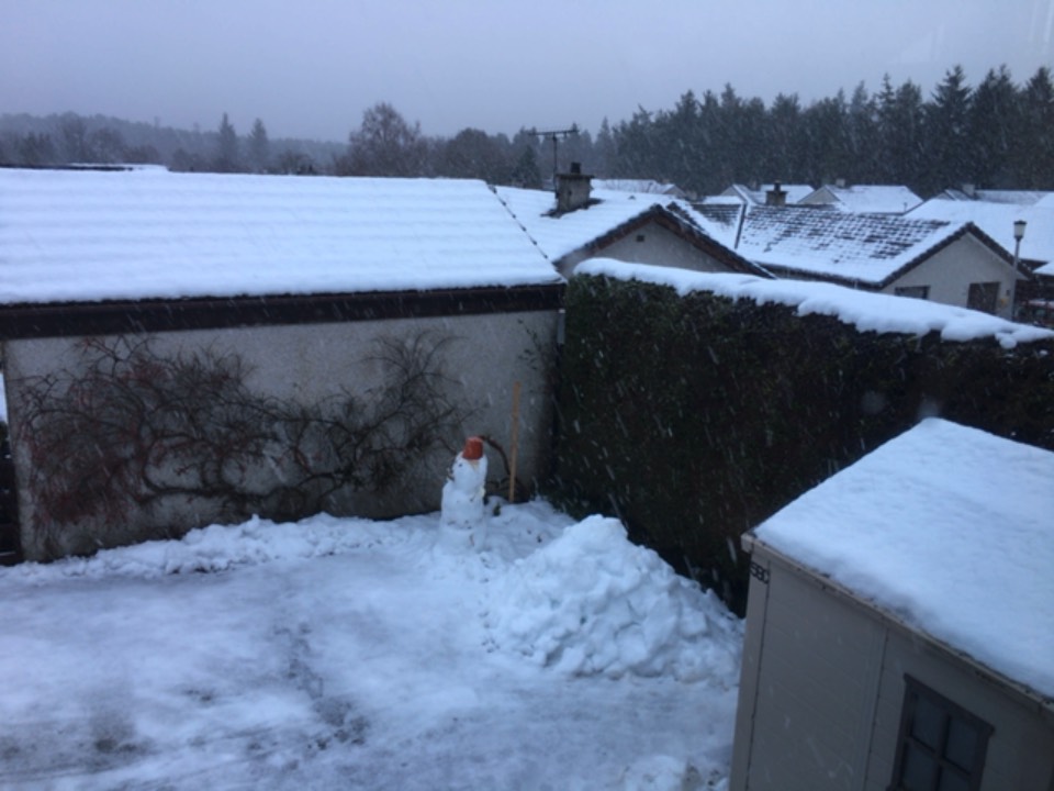 Grantown on Spey, , It’s snowing again. Nice big flakes. ...