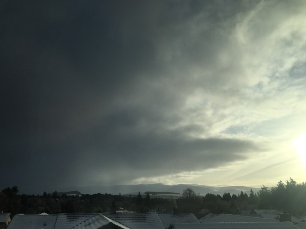 Grantown on Spey, , Approaching snow shower ...