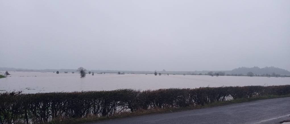 Bridgwater, Somerset, Advancing floodwaters...