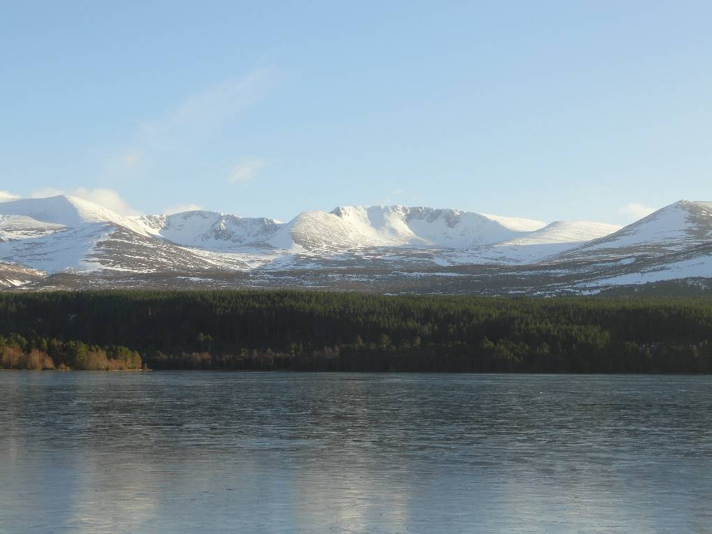 Aviemore, Strathspey, Cairngorm massif across Loch Morlich, 21 Feb '18...