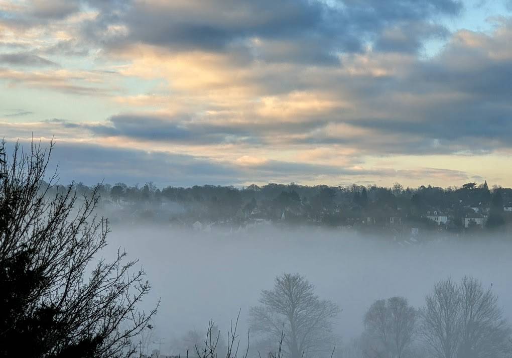Berkhamsted, Herts, Fog in the valley. Berkhamsted cut off!...