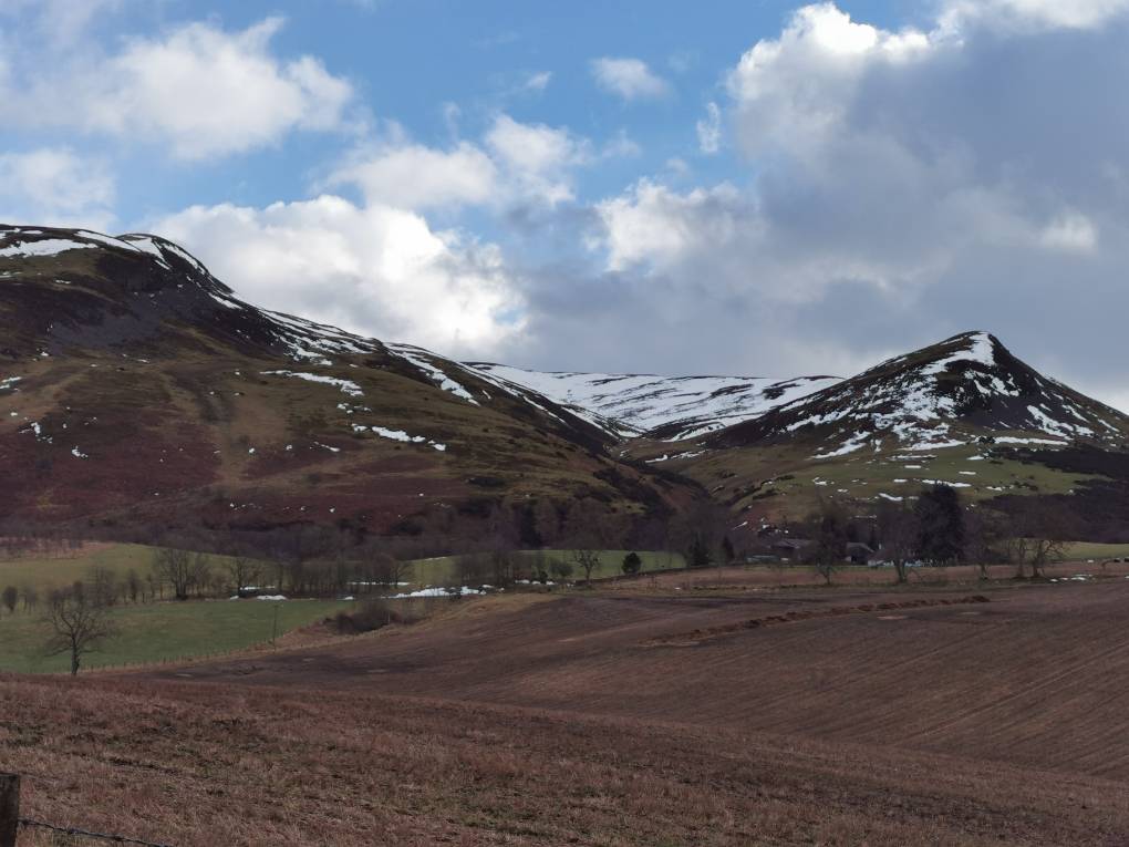 Auchterarder, , Still snow behind farm after big thaw...