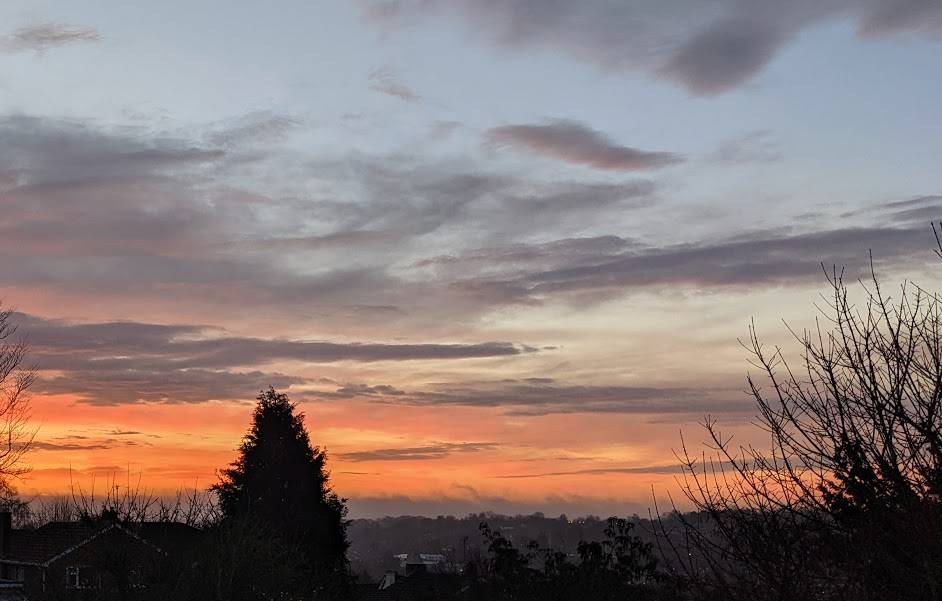 Berkhamsted, Herts, Red sky across the valley...