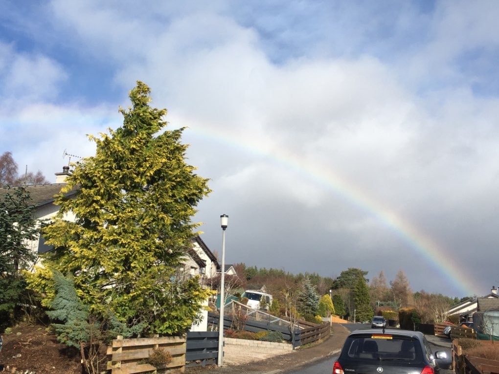 Grantown on Spey, , Rainbow this morning ...