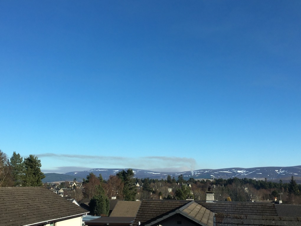 Grantown on Spey, , Local version of Mt Vesuvius. More heather burning. ...