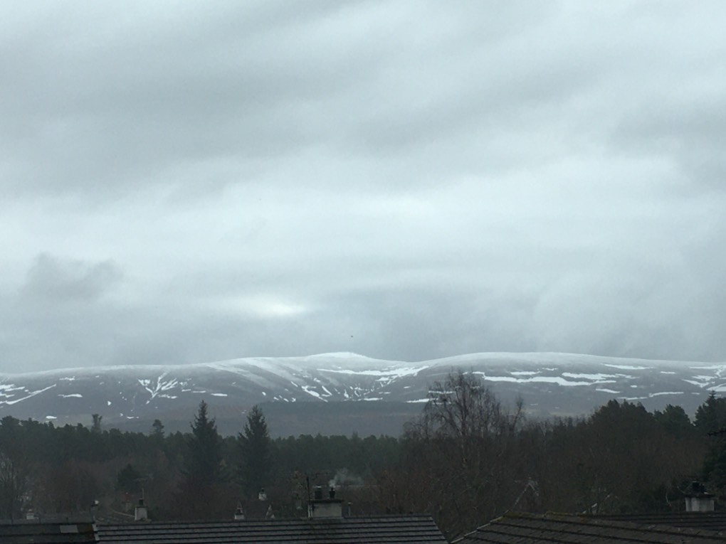 Grantown on Spey, , Fresh snow this morning on the Cromdale Hills...