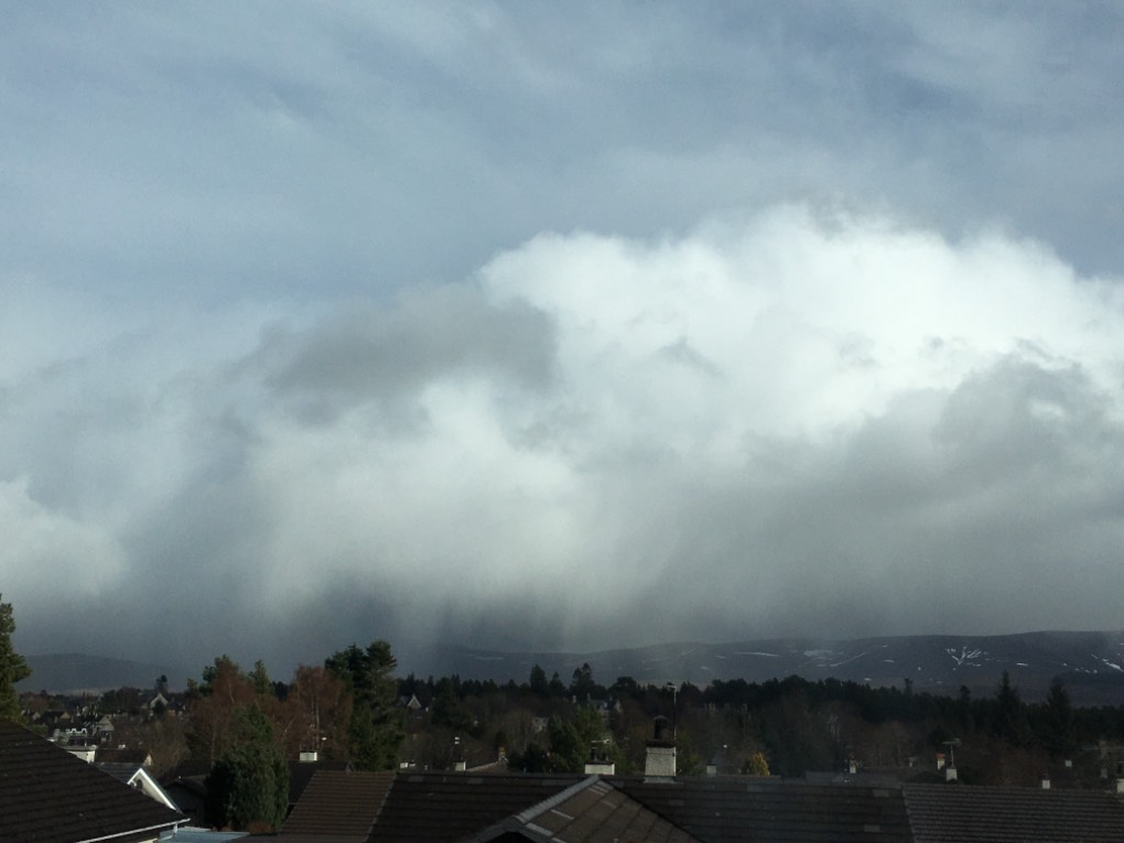 Grantown on Spey, , Heavy shower on the hills ...