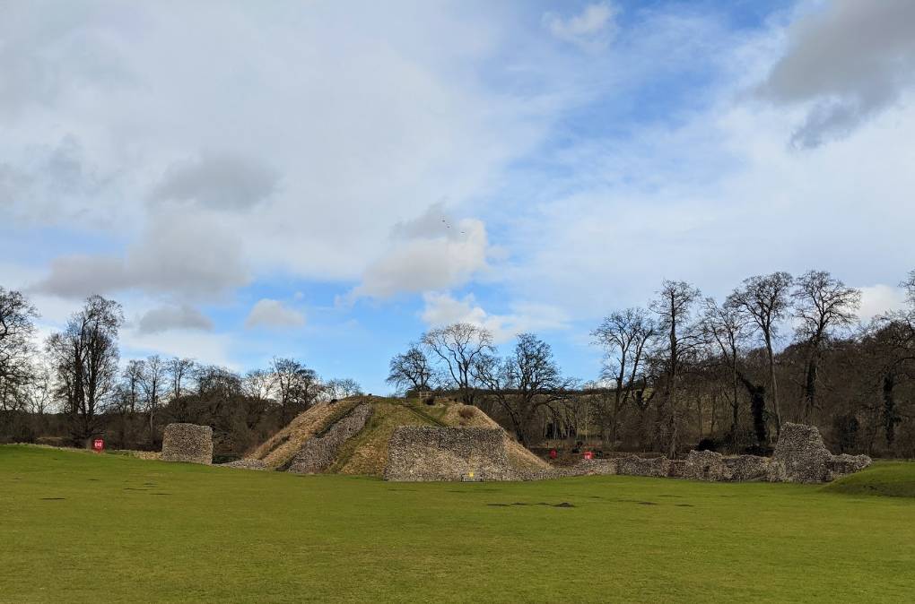 Berkhamsted, Herts, Berkhamsted Castle on a blustery March day...