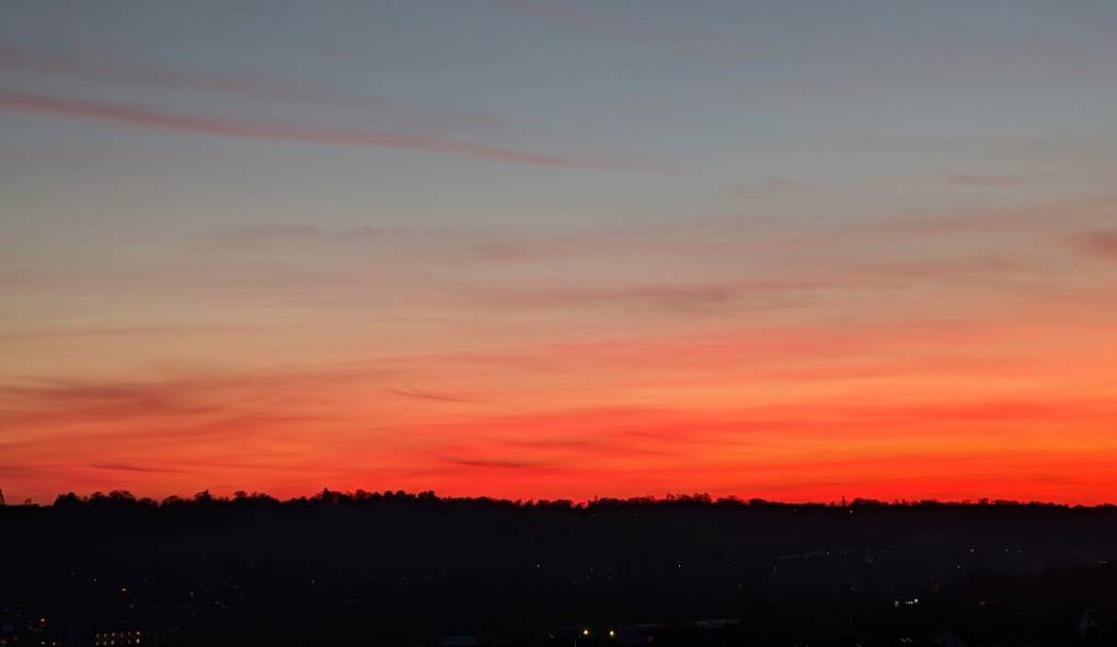 Berkhamsted, Herts, Flame red sunset....