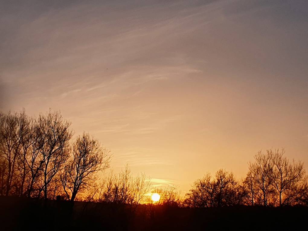 Brecon, Powys, Spring sunset over the Brecon Beacons National Park...