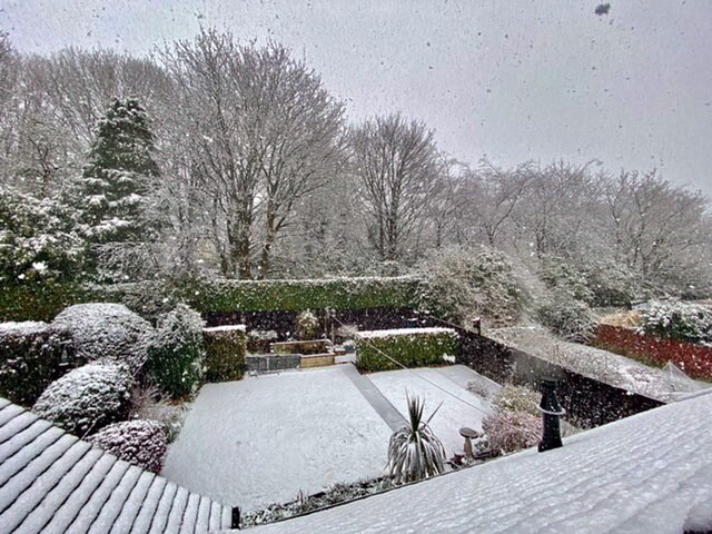 leek, staffordshire, Heavy snow now falling today ..is it really spring?...