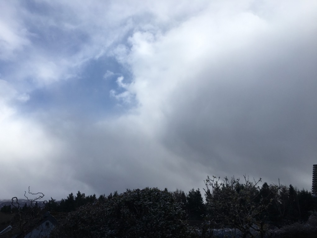 Grantown on Spey, , One of today’s snow showers passing ...