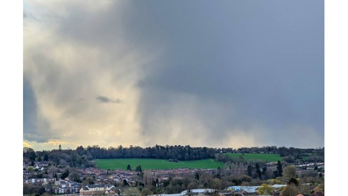 Snow shower in the distance. Posted by brian gaze