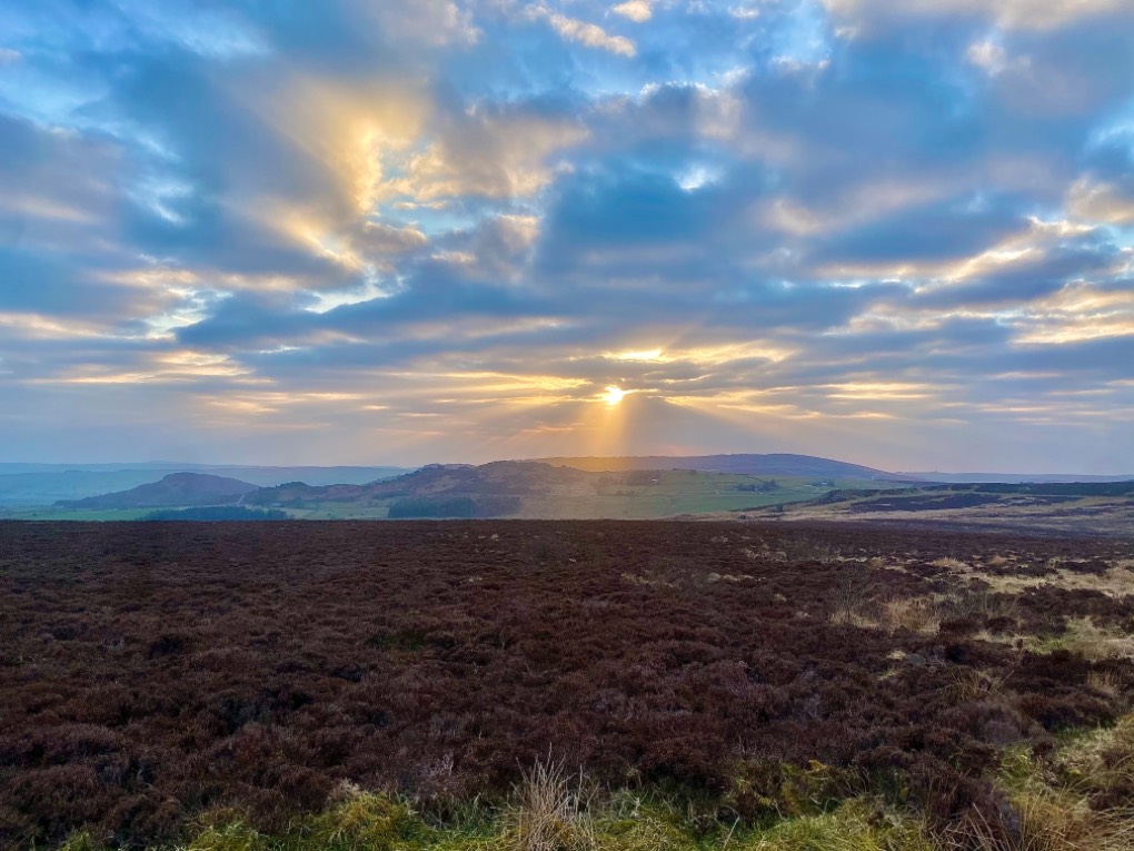 leek, staffordshire, chilly evening wind but nice setting sun.....