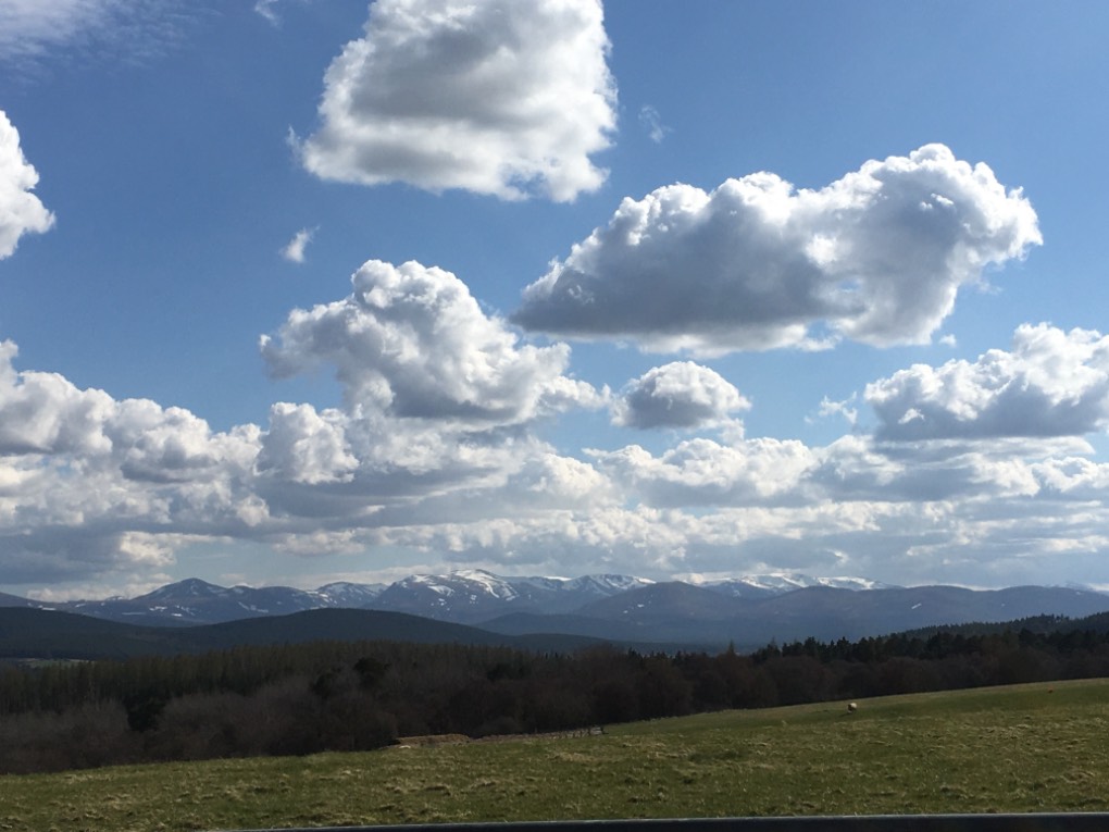 Grantown on Spey, , Still snow on the Cairngorms ...