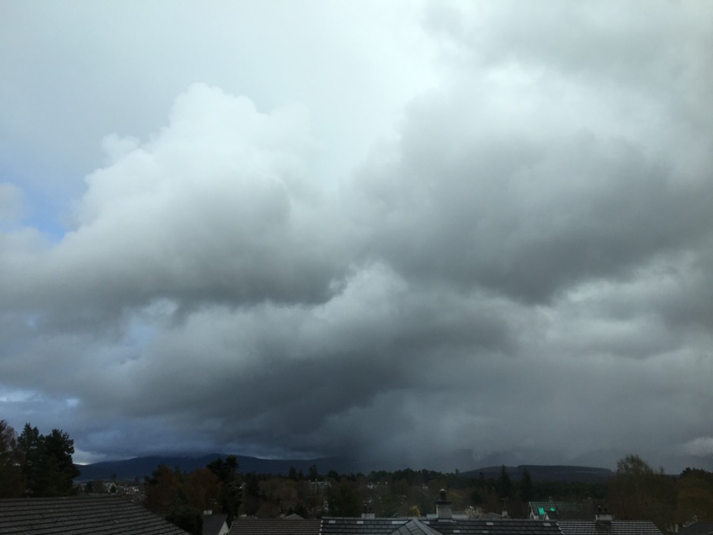 Grantown on Spey, , Heavy shower on the hills ...