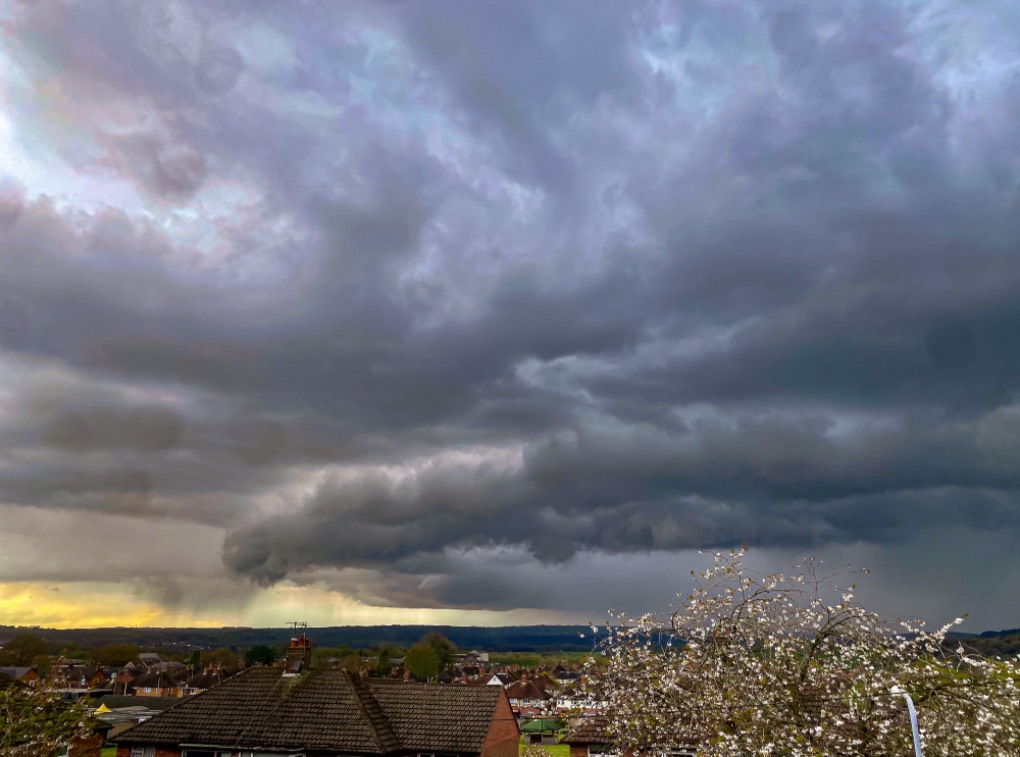 leek, staffordshire, some cool hail showers going on.....