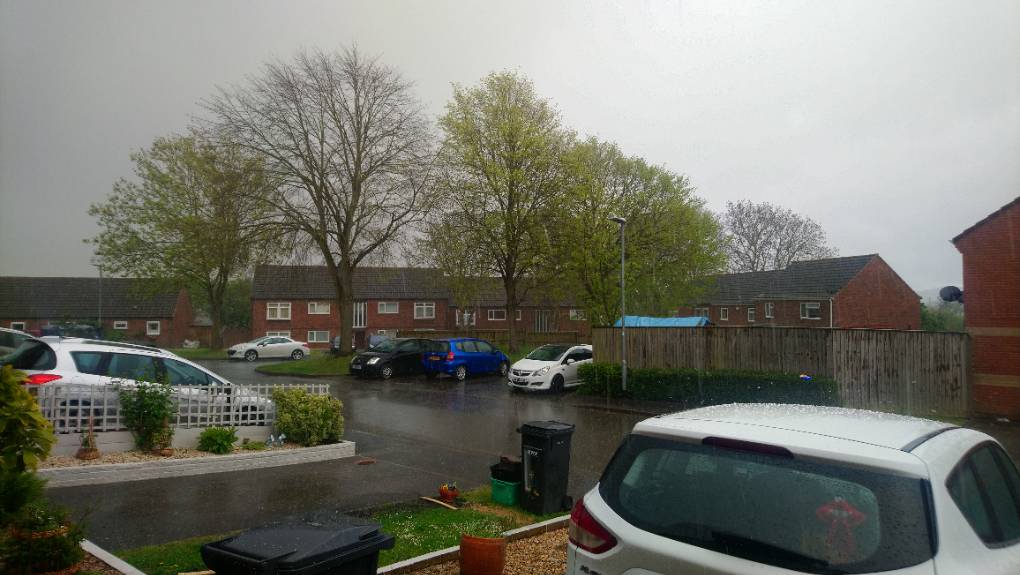 Bridgwater, Somerset, Heavy hail shower ...