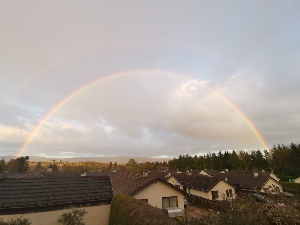 Grantown on Spey, , Spouse had to take a better pic of the rainbow!...