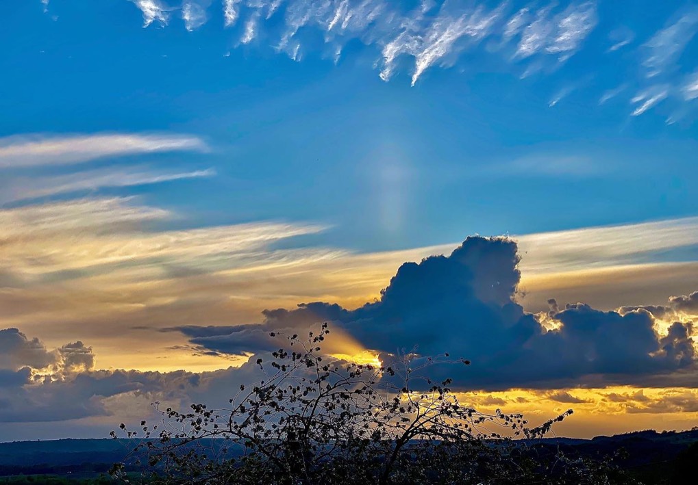 Sunset with a variety of different clouds yesterday.. Leek, Staffordshire,Uk, sent by toppiker60