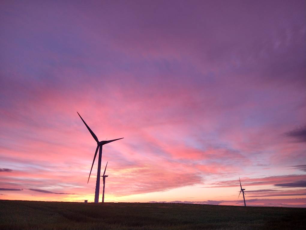 Wolsingham, Durham, Sunset over the turbines...