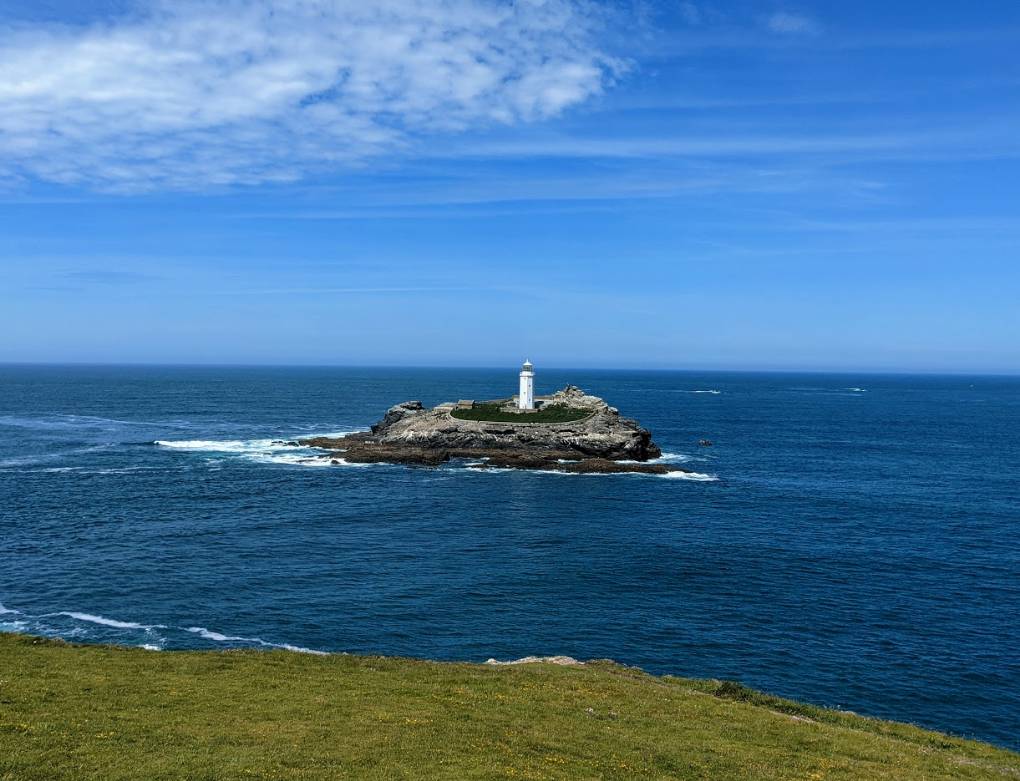 St Ives, Cornwall, Godrevy Point lighthouse...