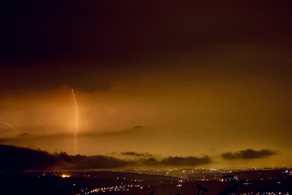 Leek, Staffordshire, Lightning bolt last July over Leek,stil waiting for one this year .....