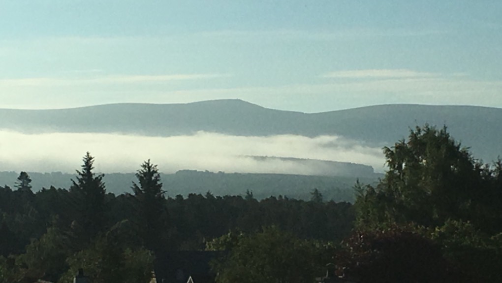 Grantown on Spey, Highlands, Mist on the hillside ...