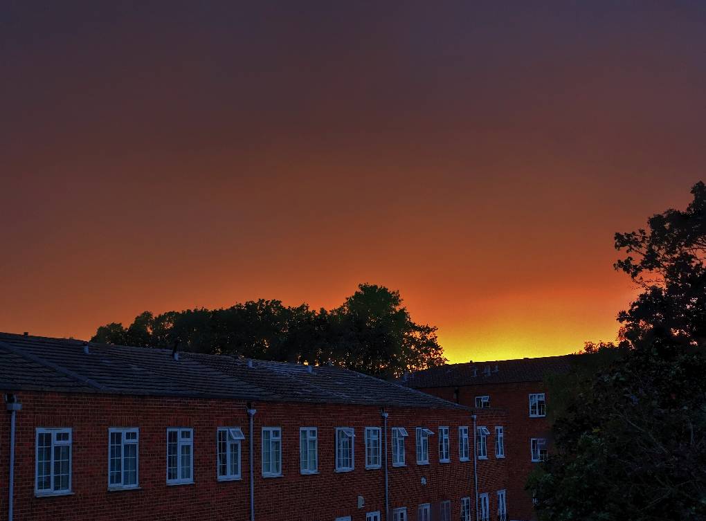 Richmond, London, Evening shower arriving as sun sets...
