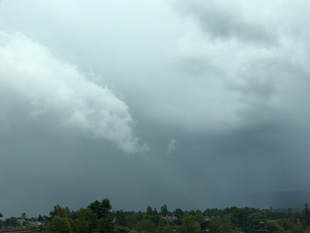Grantown on Spey, Highlands, Thunder plump on hills ...