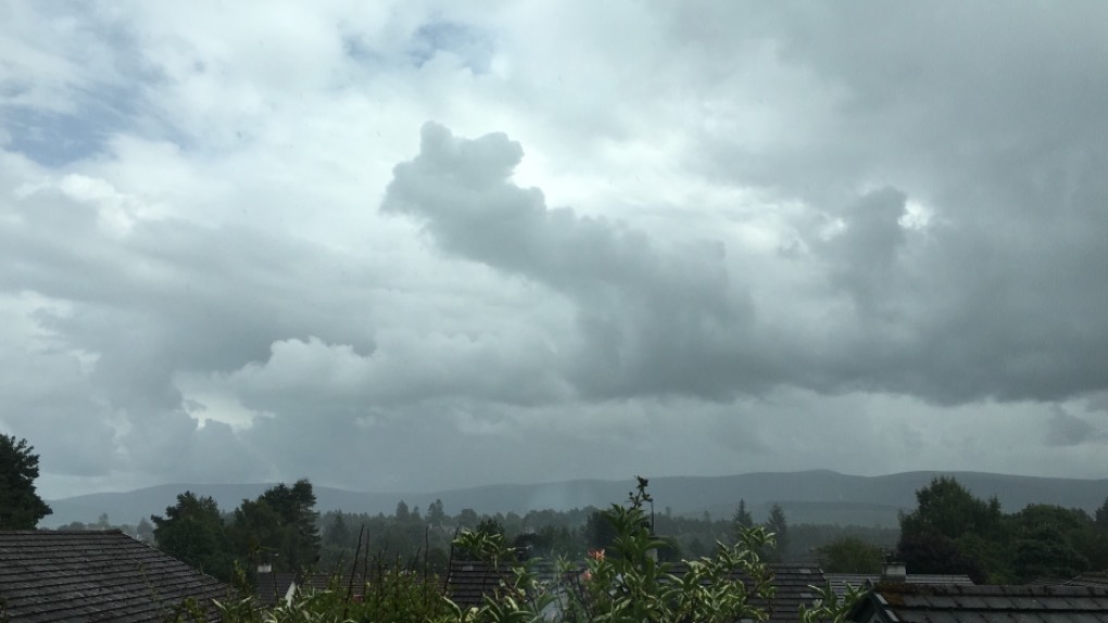 Grantown on Spey, Highlands, Heavy shower! ...