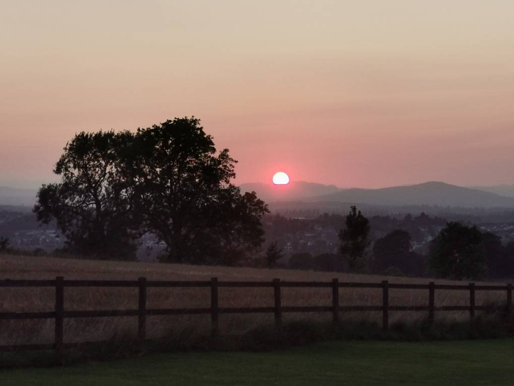 Harvest sunset after yet another glorious day Auchterarder, ,, sent by Uncle Ted