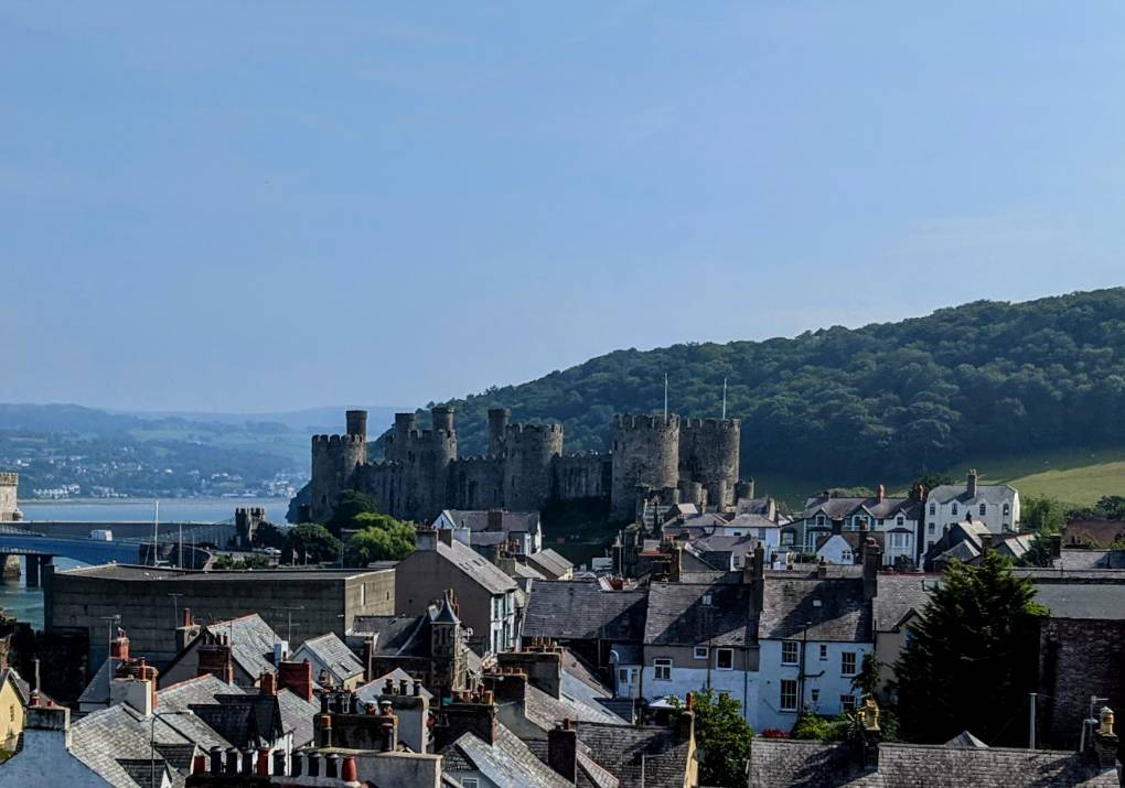 Conwy Castle on a fine day in September Conwy, ,North Wales, sent by brian gaze