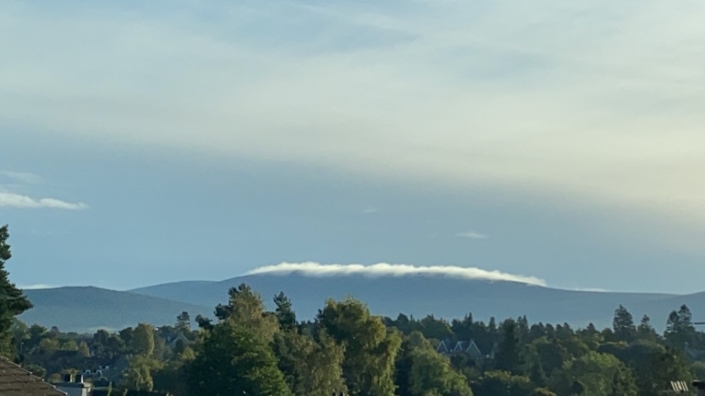 Grantown on Spey, Highlands, Mist hugging the top of the hill...