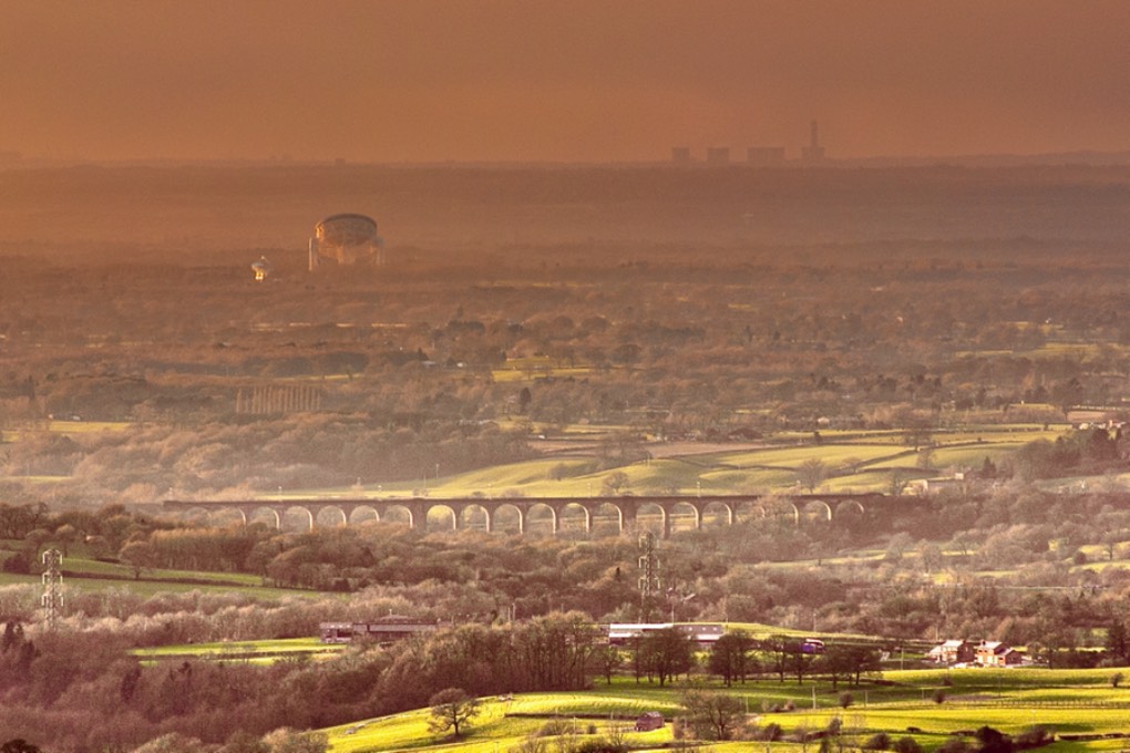 leek, staffordshire, Cheshire gap..Tremlow viaduct Lovelll telescope & power station at ellesmer...
