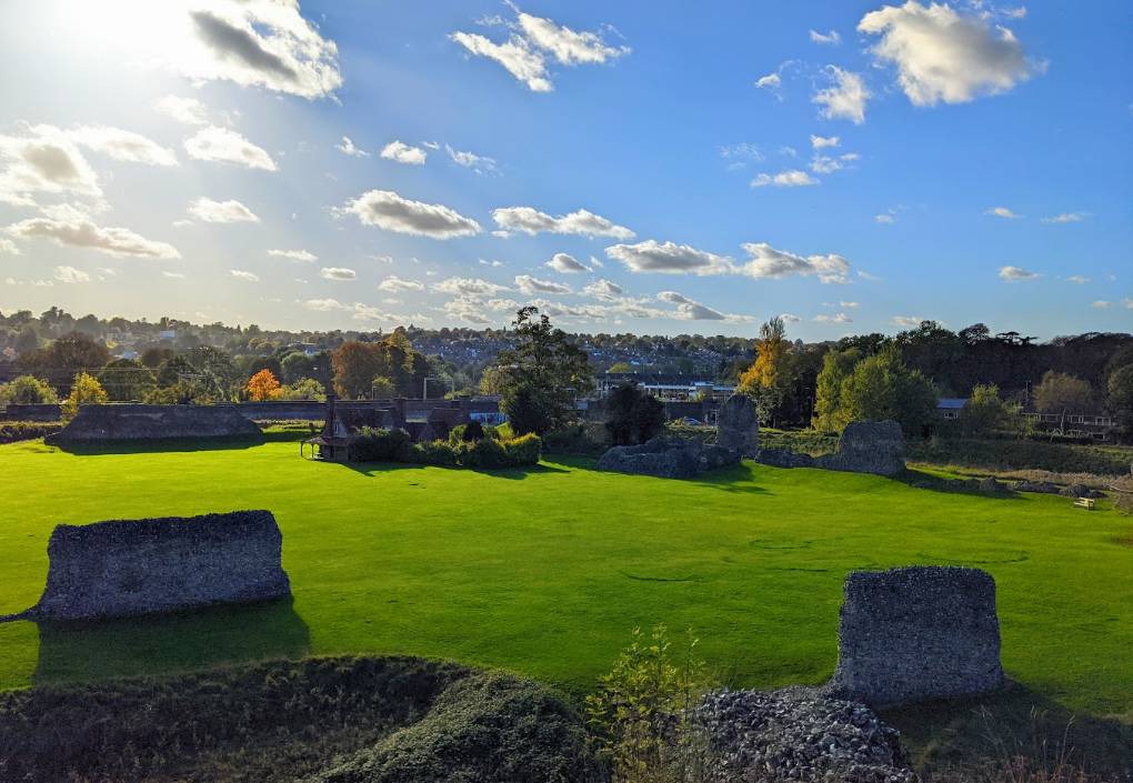 Berkhamsted, Herts, Berkhamsted Castle in the late October sunshine...