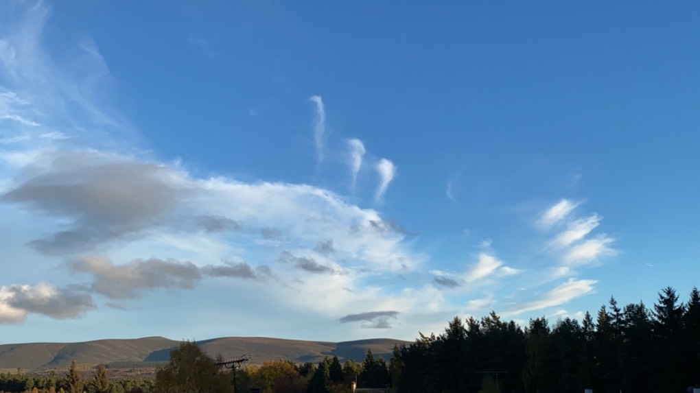 Grantown on Spey, Highlands, Funny clouds this pm (Saturday)...